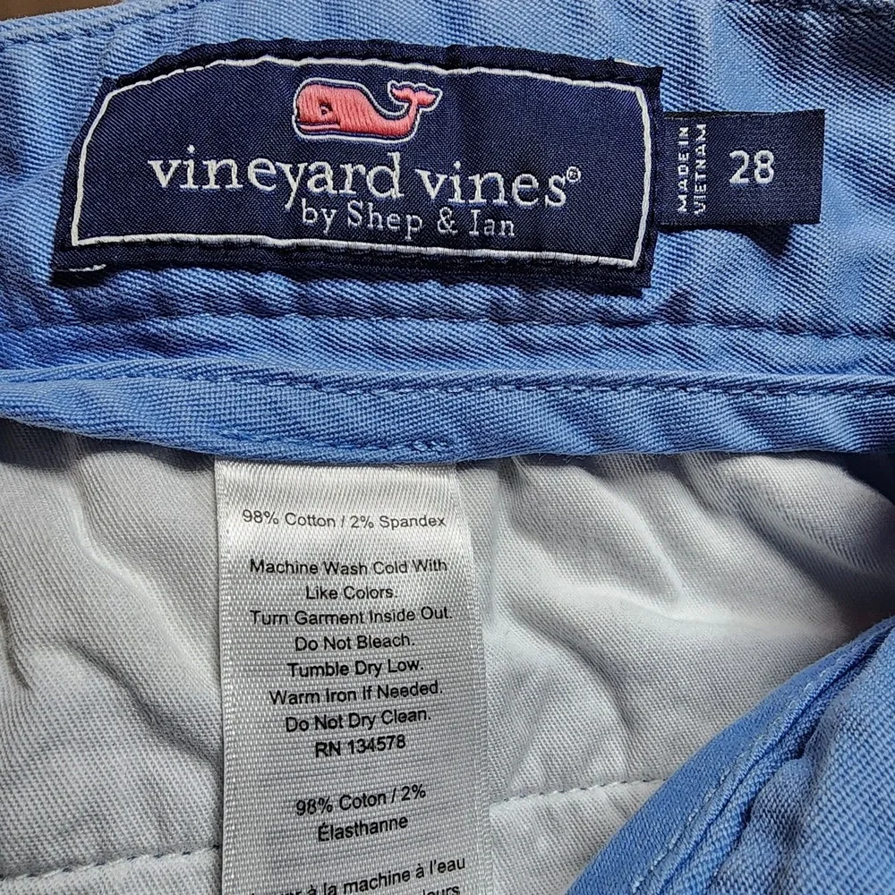 Vineyard Vines Breaker Shorts Men's Size 28 Blue Flat Front Chino Preppy 7